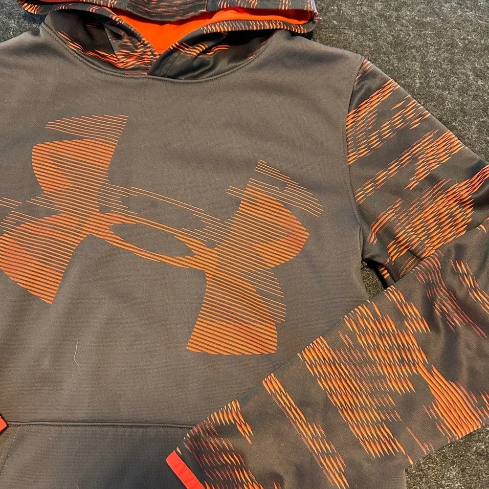 Under Armour Charcoal and Fiery Orange Hoodie‎